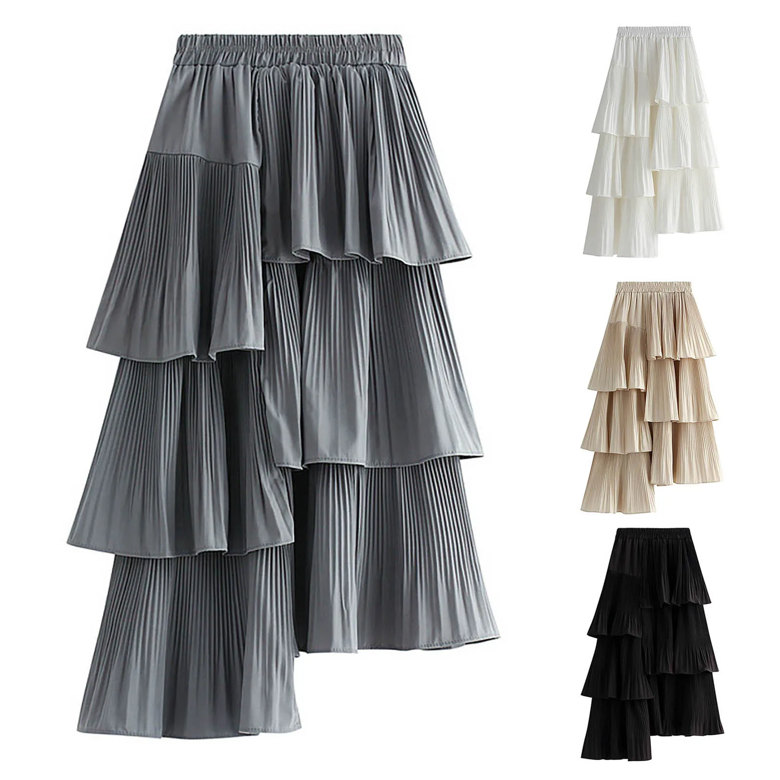 

Festival Skirt Women Party Solid Color Vacation Asymmetrical Stylish And Fashion Design Classic And Versatile Skirt Faldas