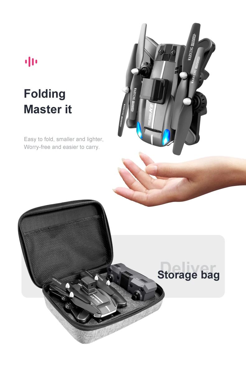 K8 Drone, folding master it easy to fold, smaller lighter, worry-free and