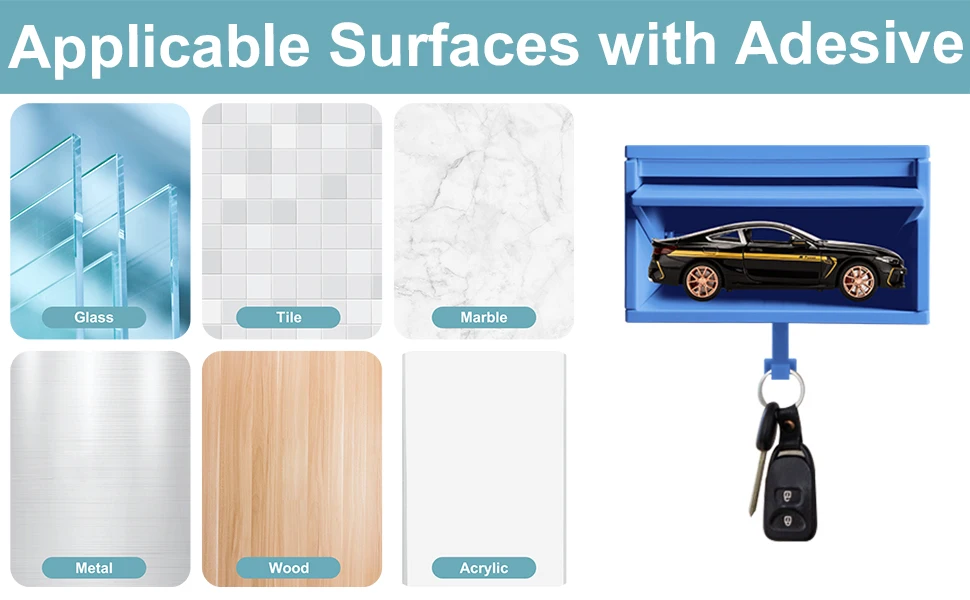 Key Holder for Wall Car Garage Key Holder with Opening Door Car Garage with Open