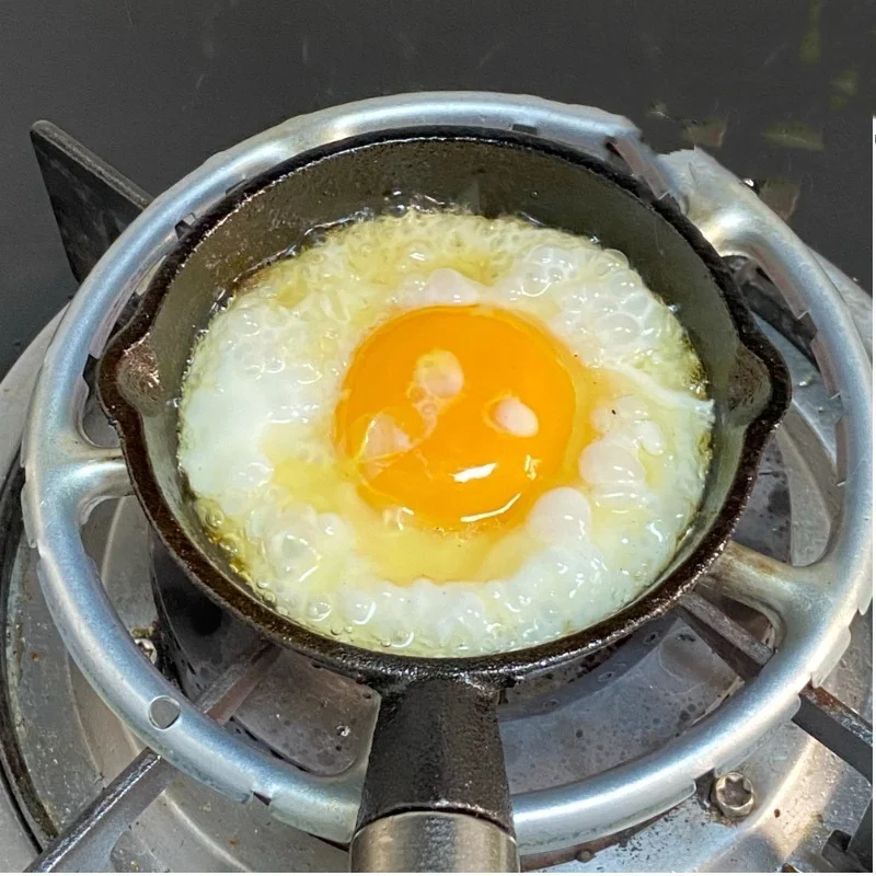 Mini Frying Pan, 12 cm, Iron Pan, Non-Stick Coating, with Handles, for Small Round Breakfast Eggs