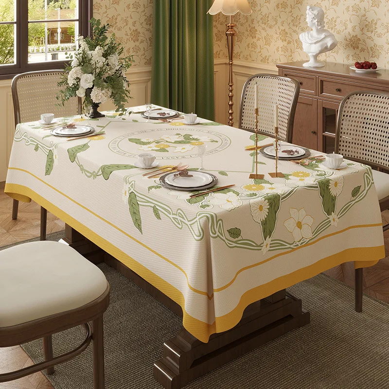 Table Cloth Waterproof Light Luxury Dining Table Tablecloth Rectangular Household Tea Table Cloth American Style Countryside 3