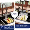 32 Inch , Stainless Steel Single Bowl Kitchen Sink w/Faucet Combo, Glass Rinser and Accessories, Black, 5