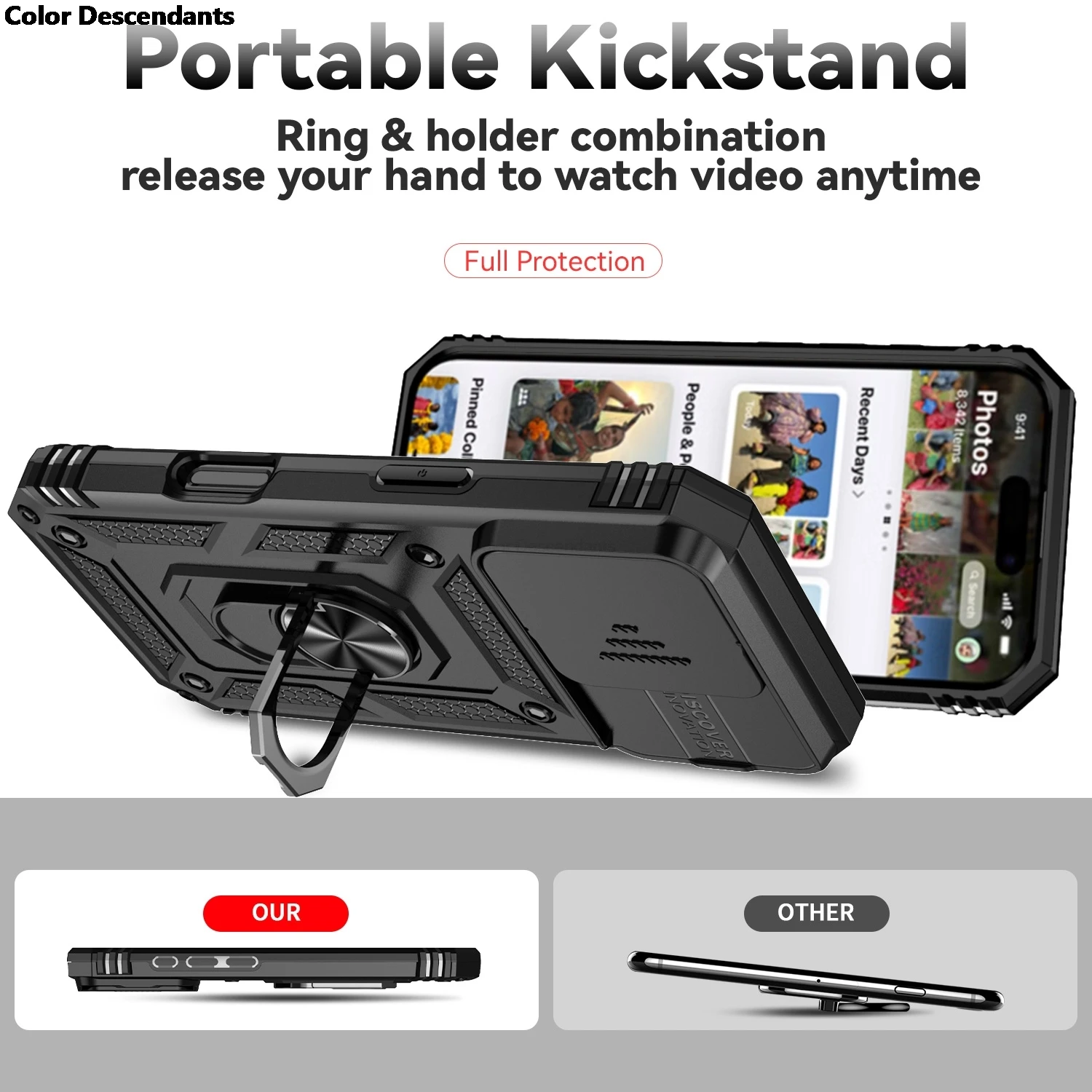 Shockproof Armor Slide Camera Lens Protection Phone Case