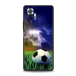 Football Passion Soccer Ball Design Phone Case - Sleek Black Cover for Note 12Pro Plus (A1)