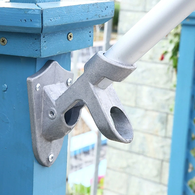 Wall Mount Flagpole Holder Bracket Fixing Bottom Base Easy to Mount Rack for Home Bedroom Living Room Wall Decoration B03E