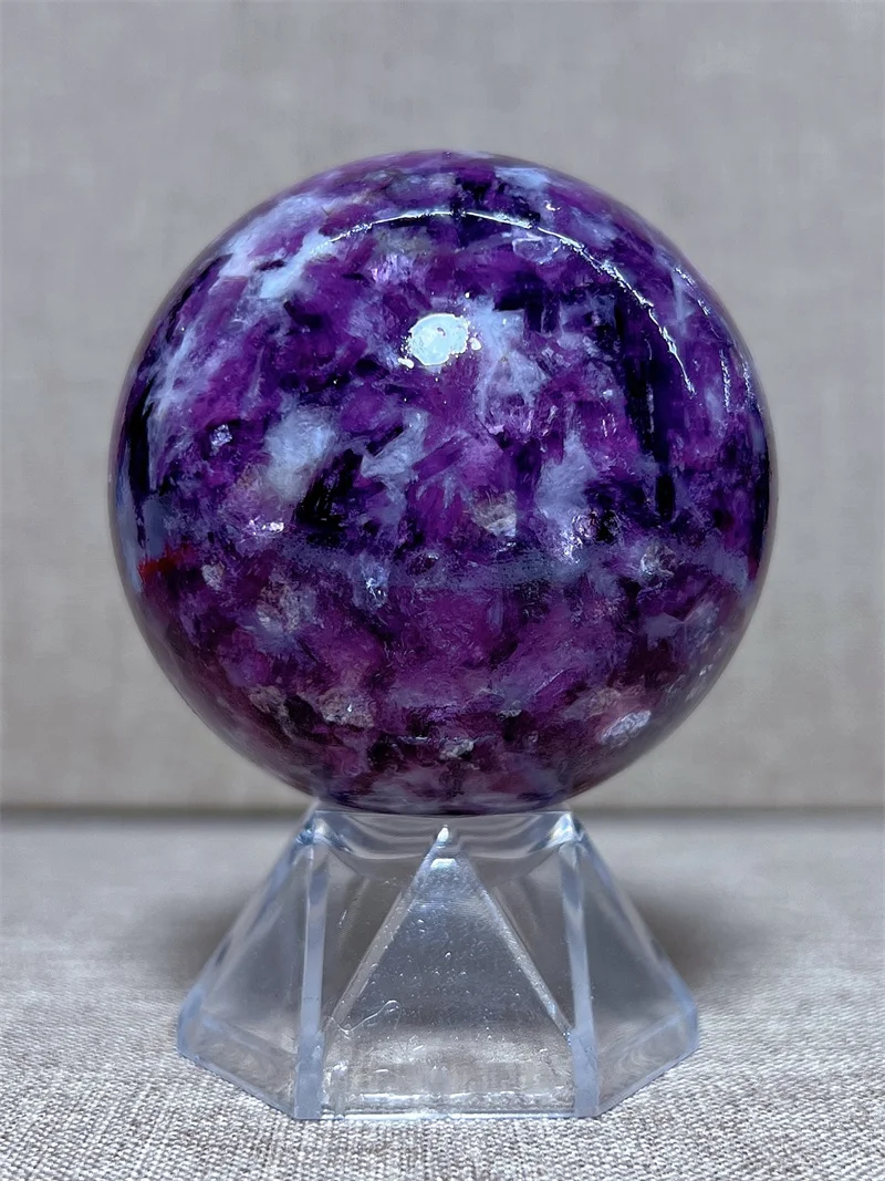 

Natura Crystal Purple Mica SPhere With Rain Bow Free Form Carving Reiki Healing Stone Home Decoration Exquisite Gift