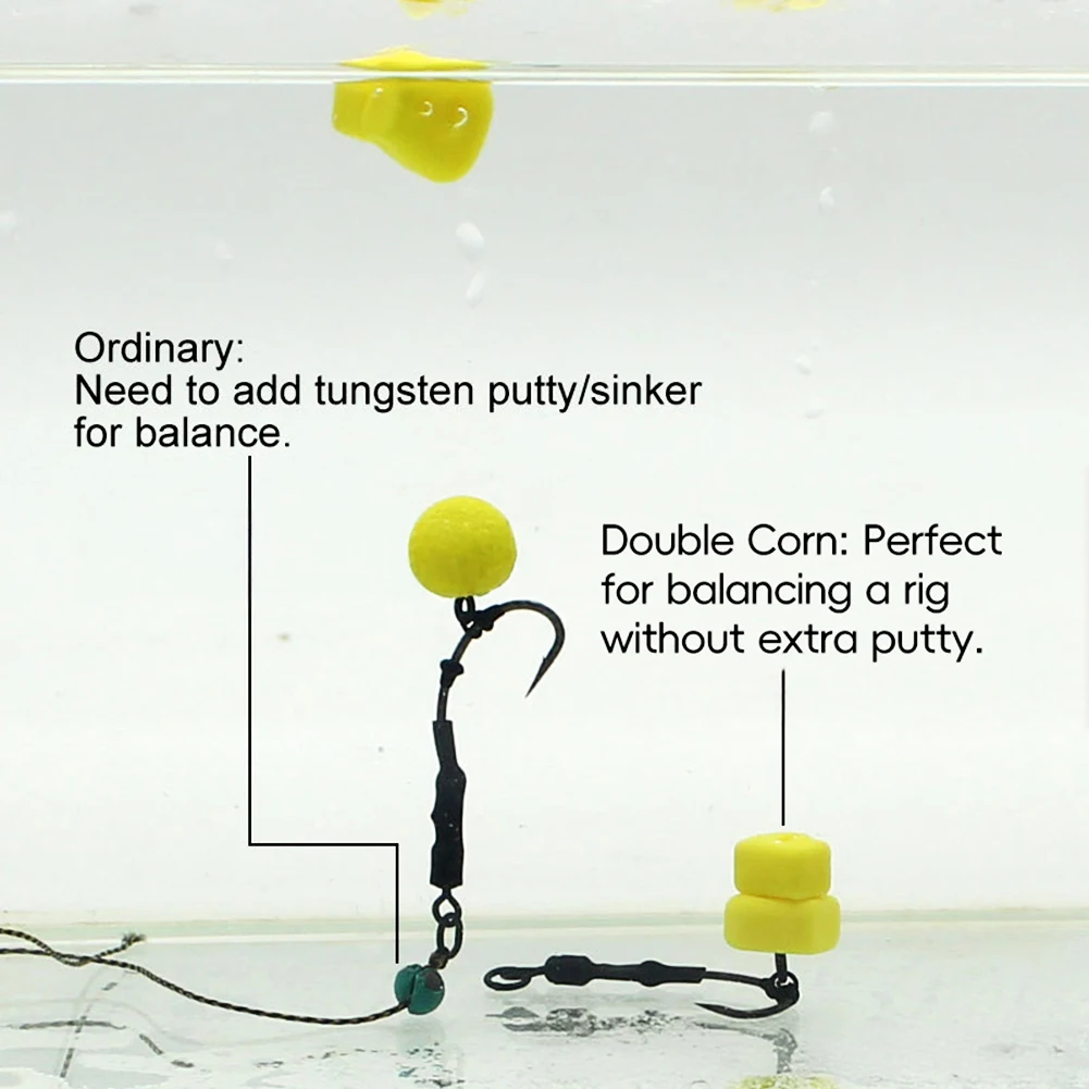 10Pcs Double Corn Shaped Boilie Bait Carp Bait Pop Up Boilies Hair Rig Stops Carp Barbel Fishing Tackle for Making Boilies