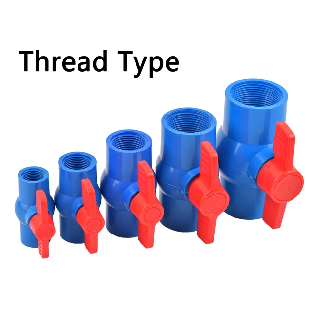 1/2 ~ 1,5 "Szál És Aljzat Típusú Kék Pvc Golyószelep 20 50 Mm -Es Kerti Öntözőszerelvények Akvárium Haltartály -Kapcsoló Gömbszelep - Image 4