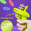 Carrot Gun Shooting Saucer Disc Toy Soft Bullet Foam Disc Launcher Gun Flying Shooter Pistol Kids Outdoor Game Recreation Toy 3
