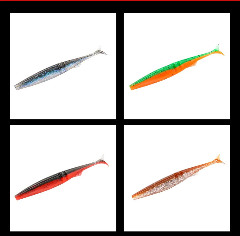 5 teile/paket Angeln Weicher Köder 120mm 9,9g Kunststoff T Schwanz Köder Künstliche Wurm Swimbait – Detail 6