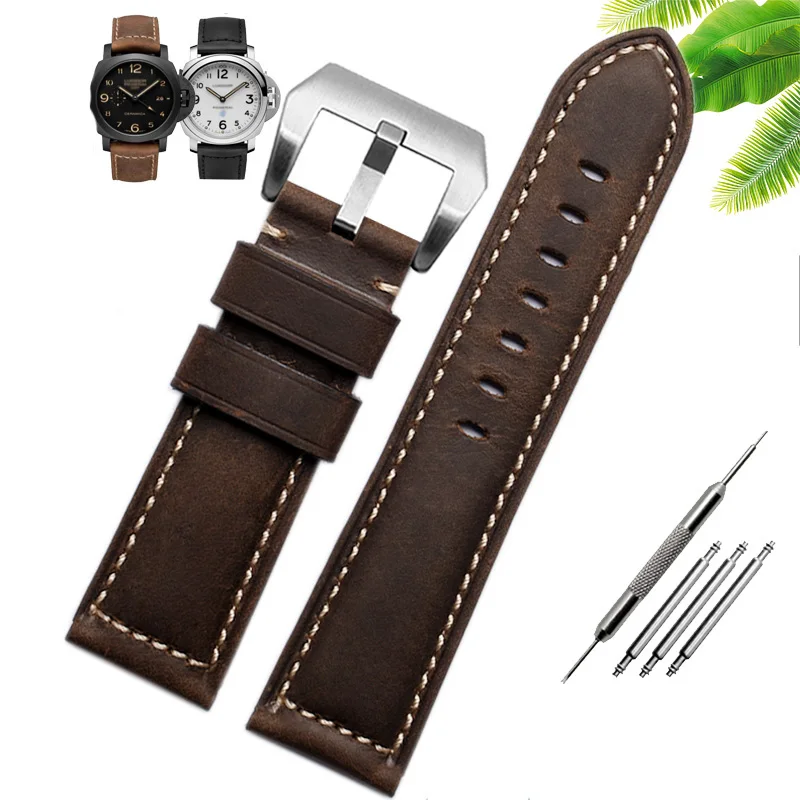Premium Crazy Horse Leather Watch Band - Genuine Leather Strap