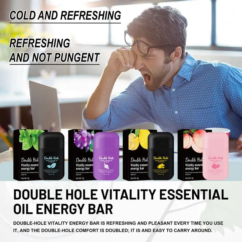Nasal Inhaler Energizing Energy Bar Aromatherapy Nasal Stick Portable Aromatherapy Inhaler Vitality Energy Oil Bar
