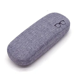 Stylish Hard Shell Linen Fabric Eyewear Case for Sunglasses and Glasses (GRAY)