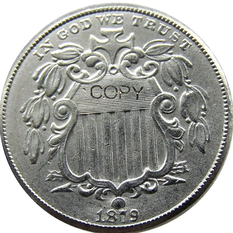 США 1879 щит никель пять центов копия декоративная монета