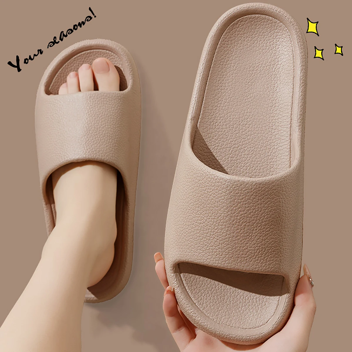 Female Slippers Women's Solid Color Casual Simple Slipper EVA Material Comfortable Indoor/Outdoor Dual-use Anti-Slip Design