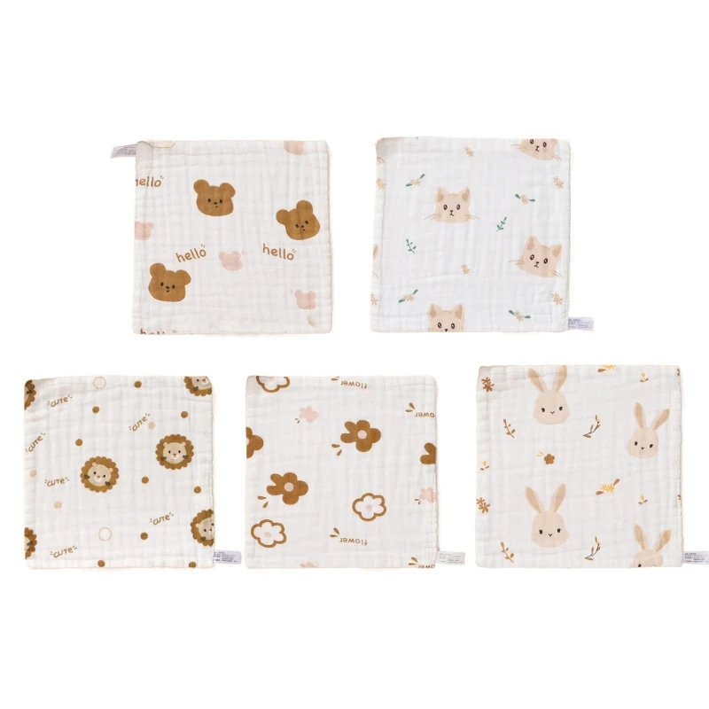 

Baby Bibs 6 Layer Newborn Bibs Cotton Washcloths for Drooling & Feeding Durable P31B