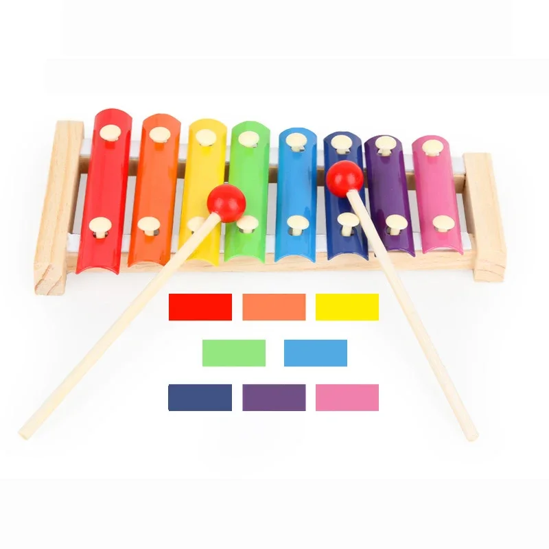 Wooden 8 Tones Multicolor Xylophone Wood Musical Instrument Toys For Baby Kids Wood Musical Instrument Toys Accessories 2