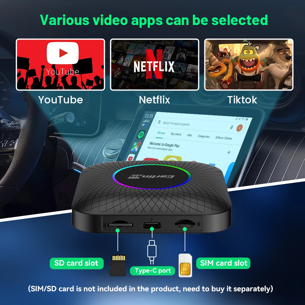 CarlinKit ȵ̵ 13 Ʈ TV ڽ, ڵ ̼  AI ڽ, ø IPTV  ȵ̵ ڵ ī÷, SM6225, ǰ ׷̵