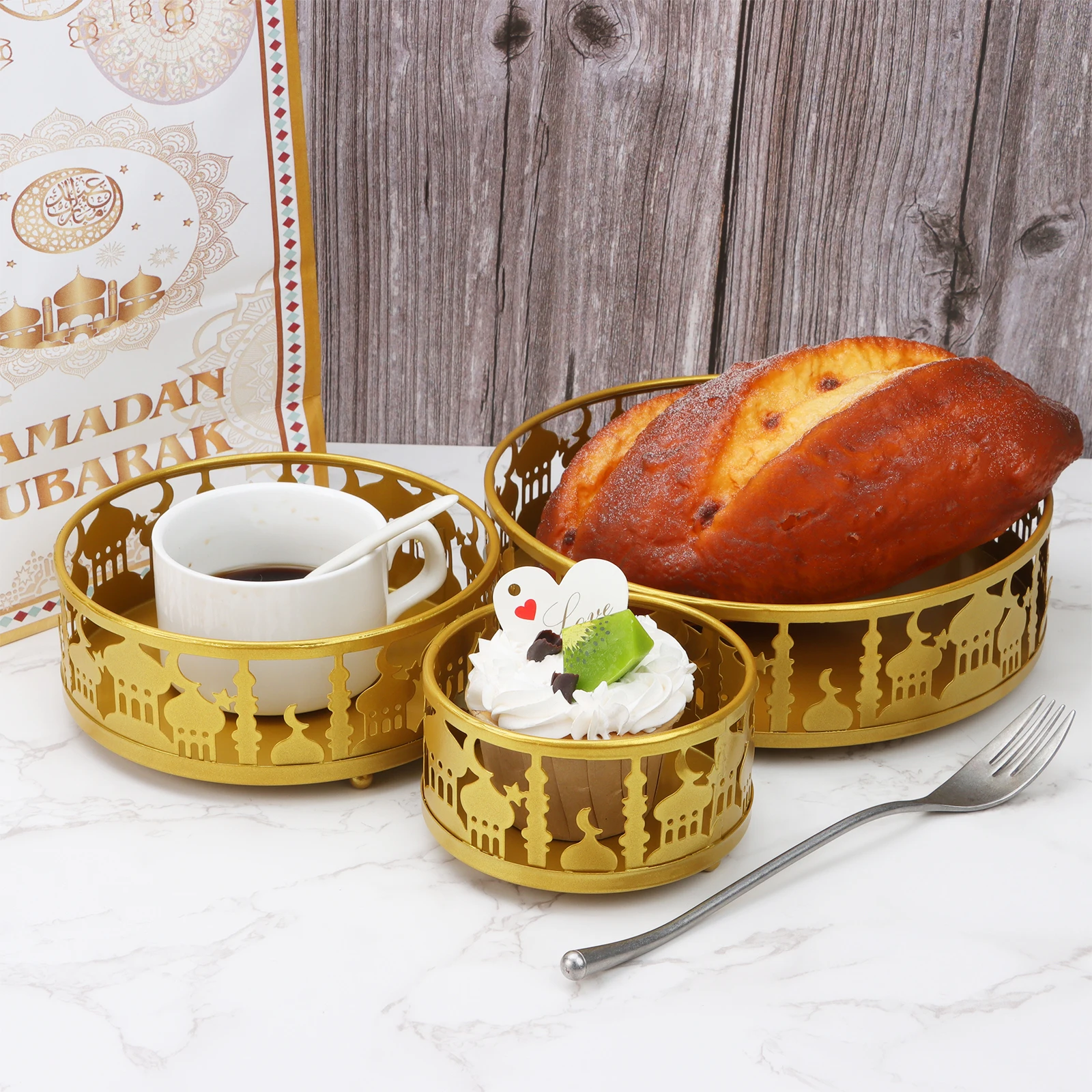 3 шт. круглые подносы для праздника набор обеденных тарелок |