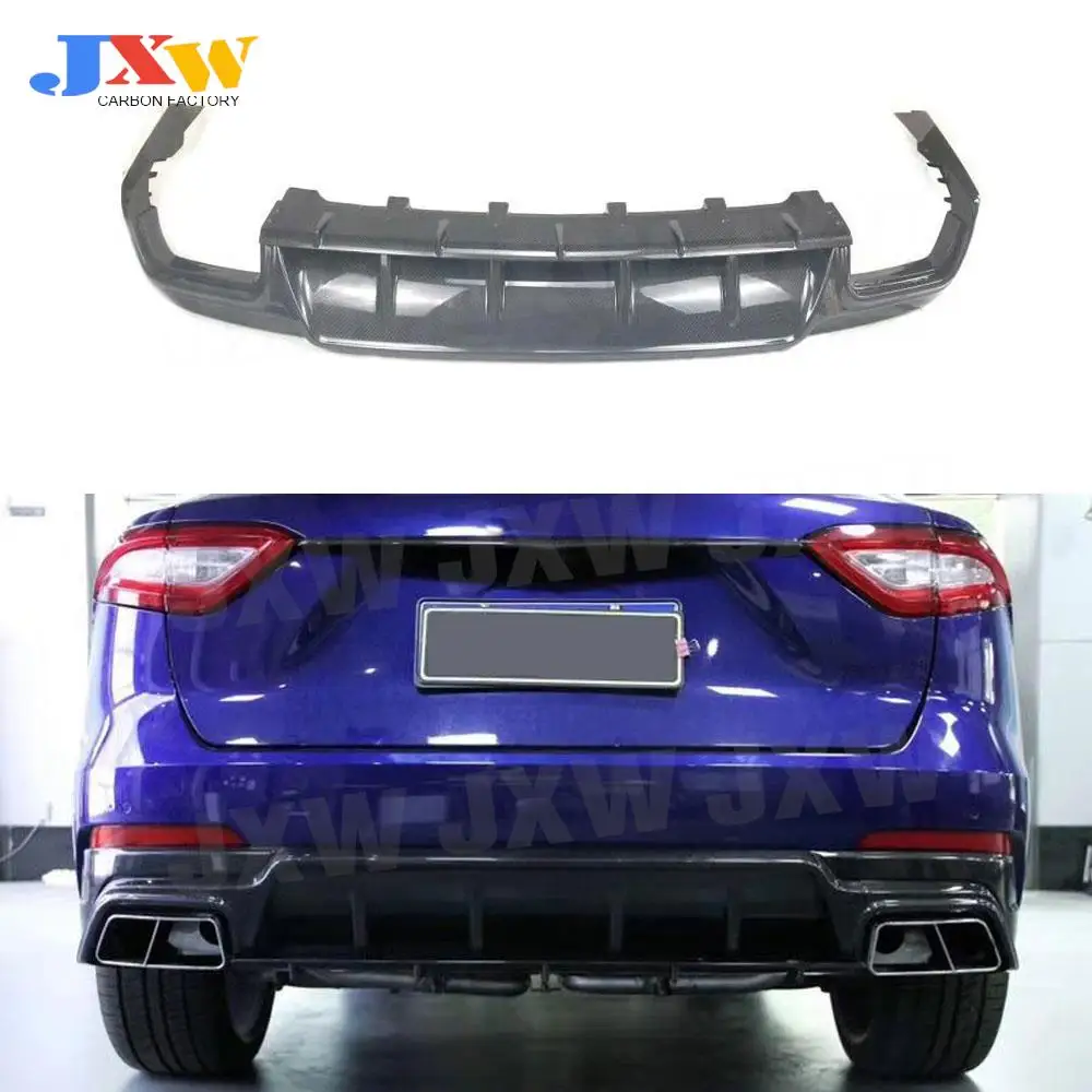 

Carbon Fiber Rear Bumper Lip Diffuser Spoiler Fit For Maserati Levante 2016 2017 2018 2019 MS Style Rear Chin