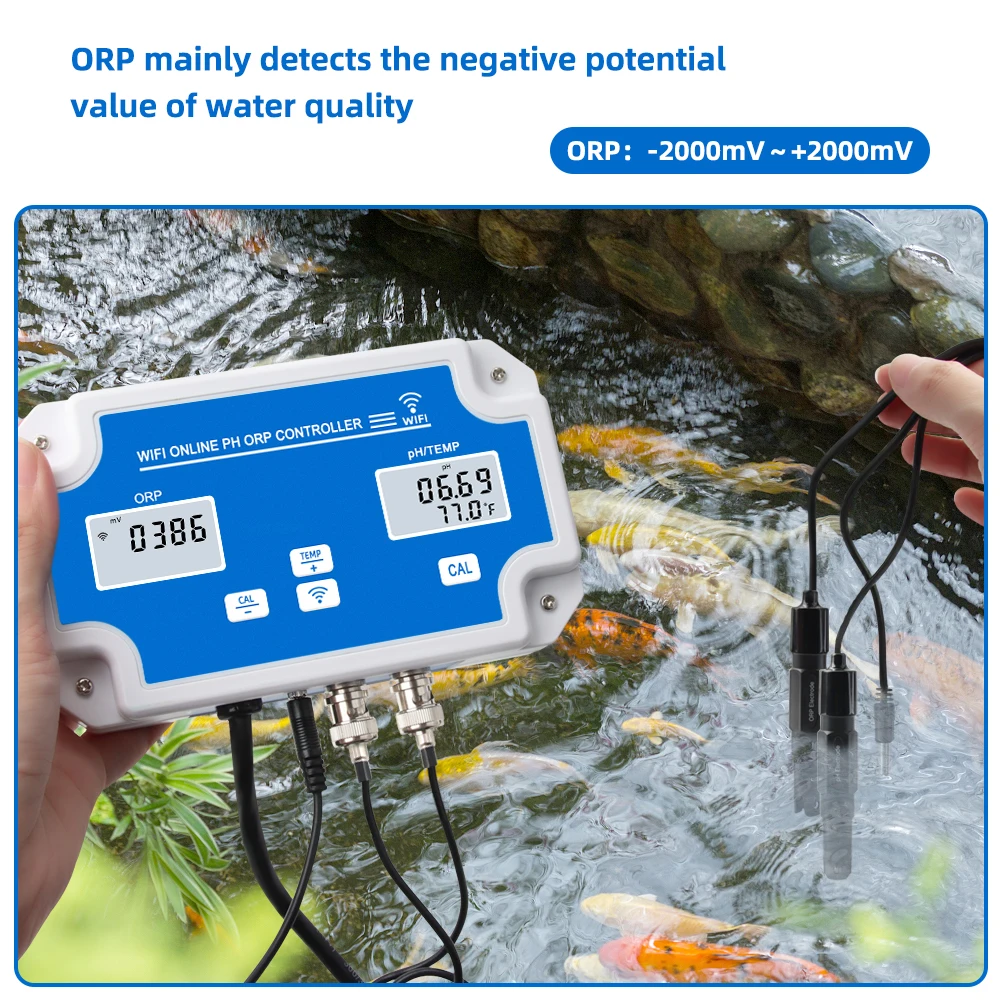 Smart WIFI Online Meter PH ORP Temp Aquarium Water Quality Tester Monitor Controller for Swimming Pool Spa Soilless Cultivation 3