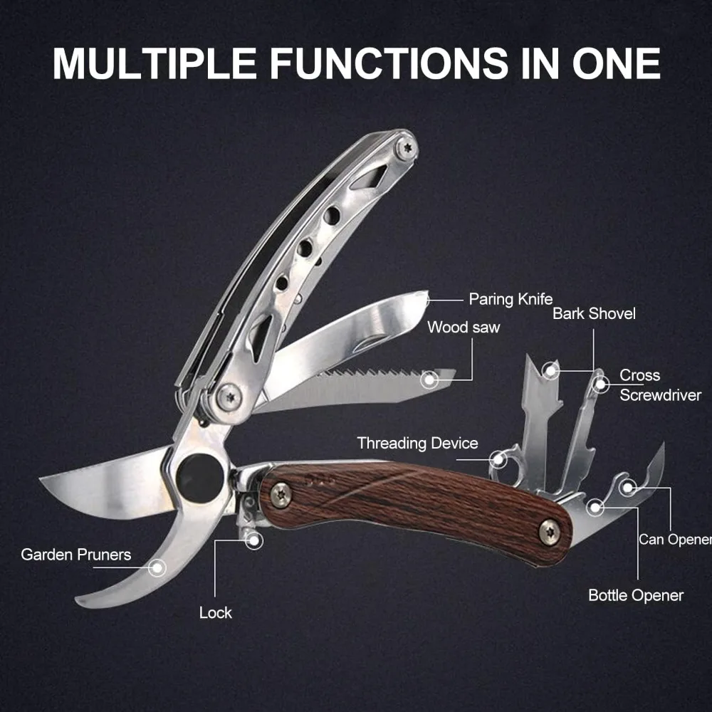 Description Picture 4 of itemGarden Scissors Multifunctional Horticultural Scissors Knife Hammer Sharp Pruning Shear Tree Trimmers Hand Clipper Garden Pruner