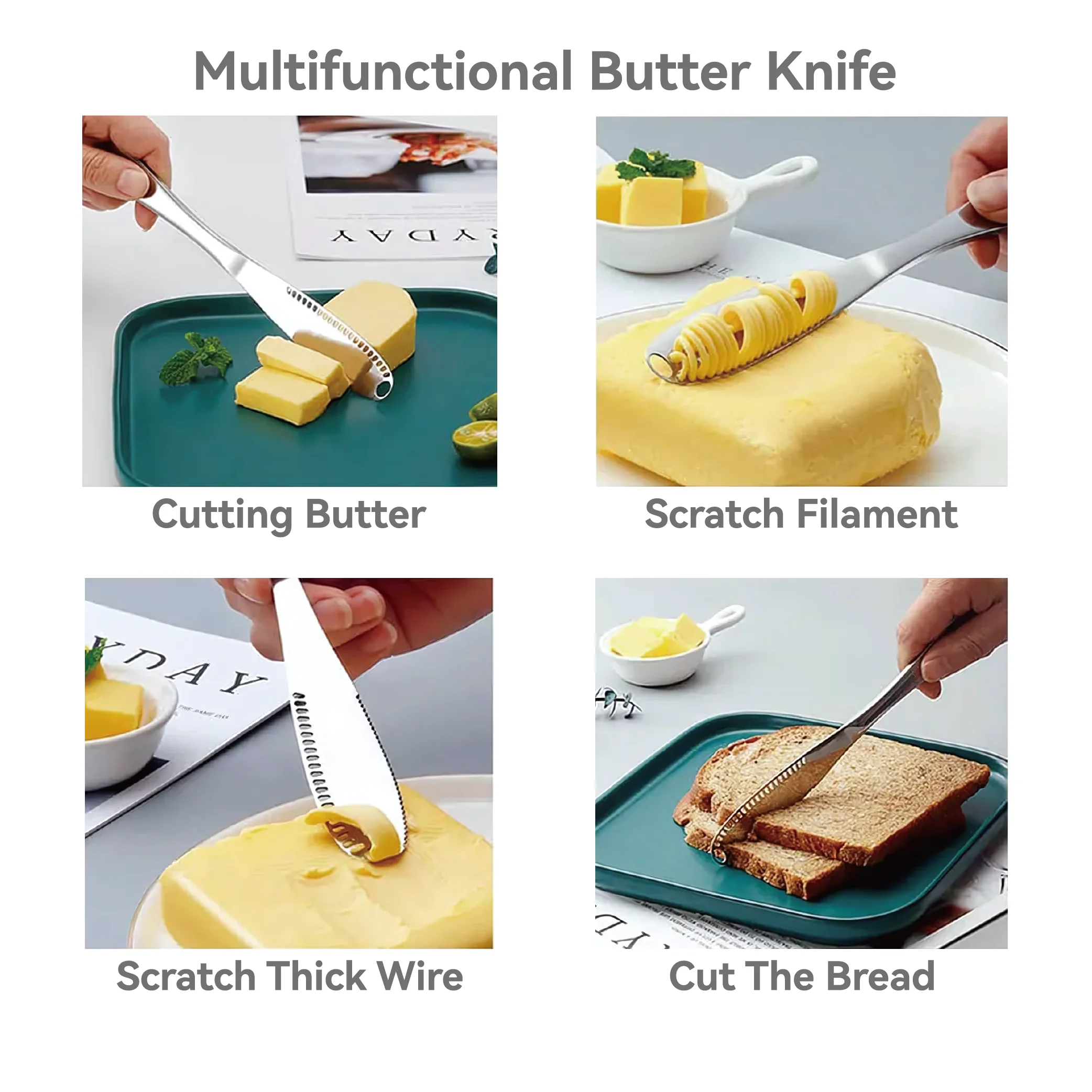 Butter Knife Metal Butter Knife Stainless Steel Cut for Cheese Cold Jam Pastry Kitchen Tools