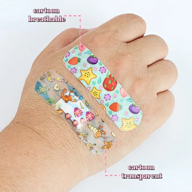 Wound Plaster Patches Medical Bandages Medical Bandaids 50/100pc Cartoon Animal Pattern Waterproof Hemostasis Kids Band Aid Stickers Adhesive Bandage Wound Strips Plasters for Children