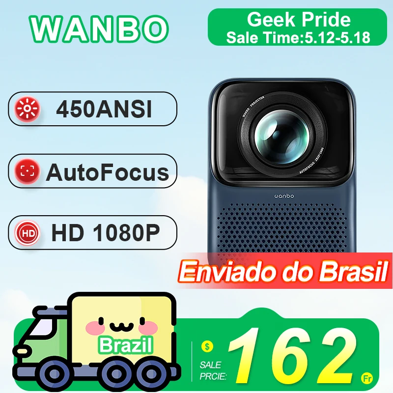 WANBO プロジェクター Wanbo-コネクテッドホームプロジェクター,オートフォーカス付き