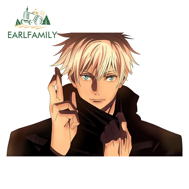 EARLFAMILY 13 см x 9 Fuuny автомобильные мультипликационные наклейки jujsu Kaisen Gojo Satoru для