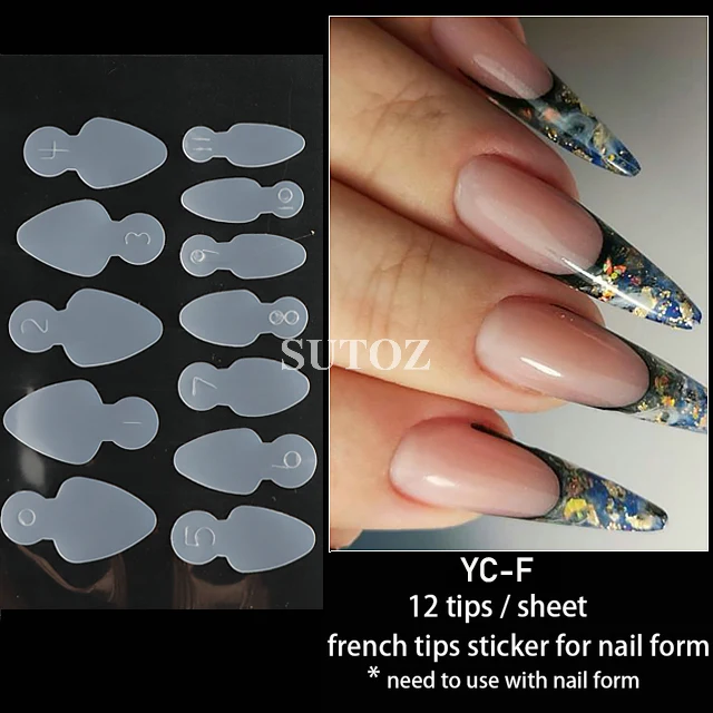 96pcs Dual Forms French Tip Nail Stickers for Builder Gel Quick Building  French Nails Form Mold Nail Stencil Stickers Nail Form Sticker Nail  Extension