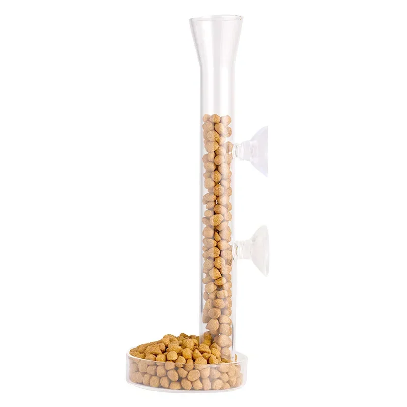Transparent Glass Feeder Tube Fish Tank Shrimp Snail Food Feeder Bowl Aquarium Feeding Accessories Shrimp Feeders 20/25/30cm
