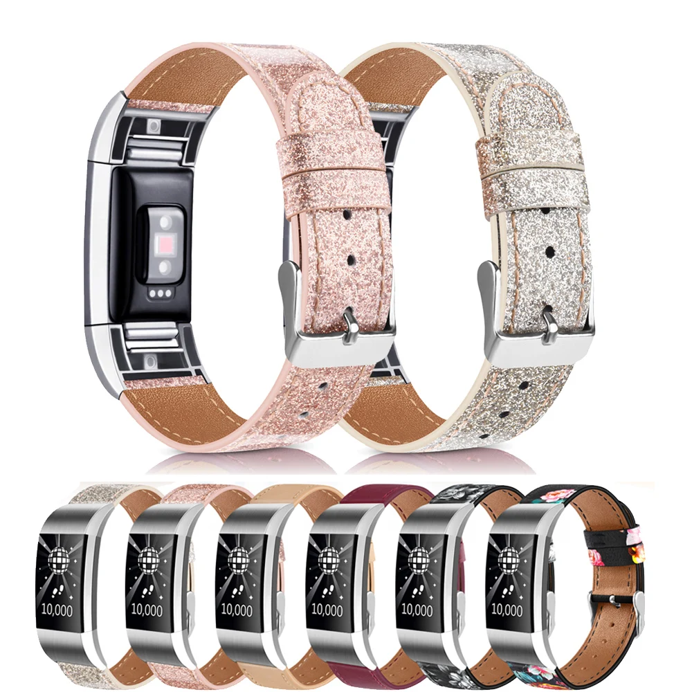 цена Роскошный кожаный ремешок, запасной браслет для умных часов Fitbit Charge 2, аксессуары для часов
