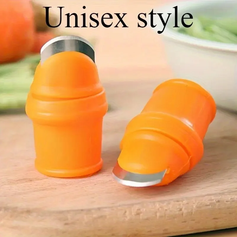 Thumb Knife Set with Finger Cots, for Peeling Garlic, Hulling Strawberries, Picking Peppercorns & Vegetables (6 Pcs) 4