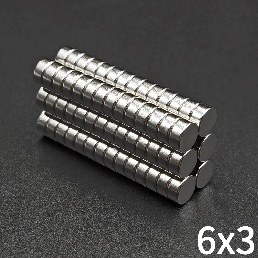 40 peças 6x3 ímã 6mm x 3mm redondo super poderoso disco magnético permanente forte 6*3 para geladeira, diy, construção, ciência