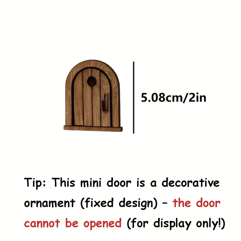 Handmade Wooden Mouse Hole Door Decoration - Retro - Style Wood - Grain Wall Art, Easy Install Indoor/Outdoor Decor for Home