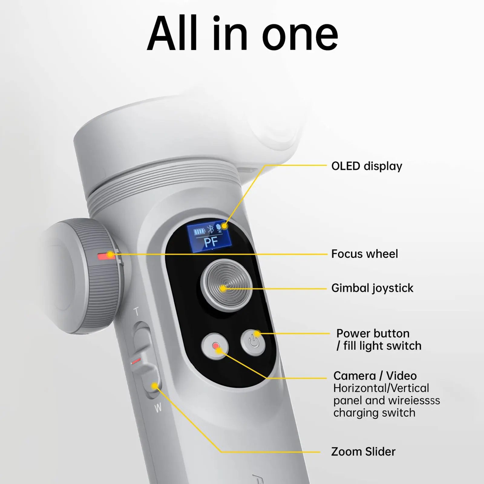 Handheld Gimbal Stabilizer Gimbal Stabilizer Handheld Gimbal AOCHUAN Smart X Pro Gimbal Handheld Stabilizer for Smartphone OLED Display Wireless Charging Inception Mode