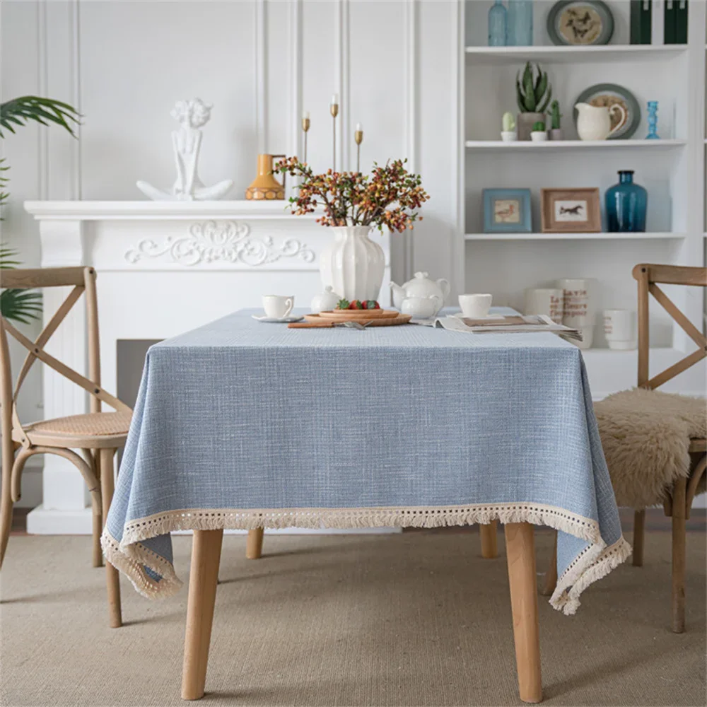 

Tassel Table Cloth Cotton and Linen Tapete Rectangular Tablecloth for Table Nappe De Table Cover Tafelkleed Mantel Mesas