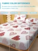 1 Simple modern Heart-Shaped Geometry printed matte Fitted Sheet, bedroom printed bed cover, bedding (excluding pillowcases) 4