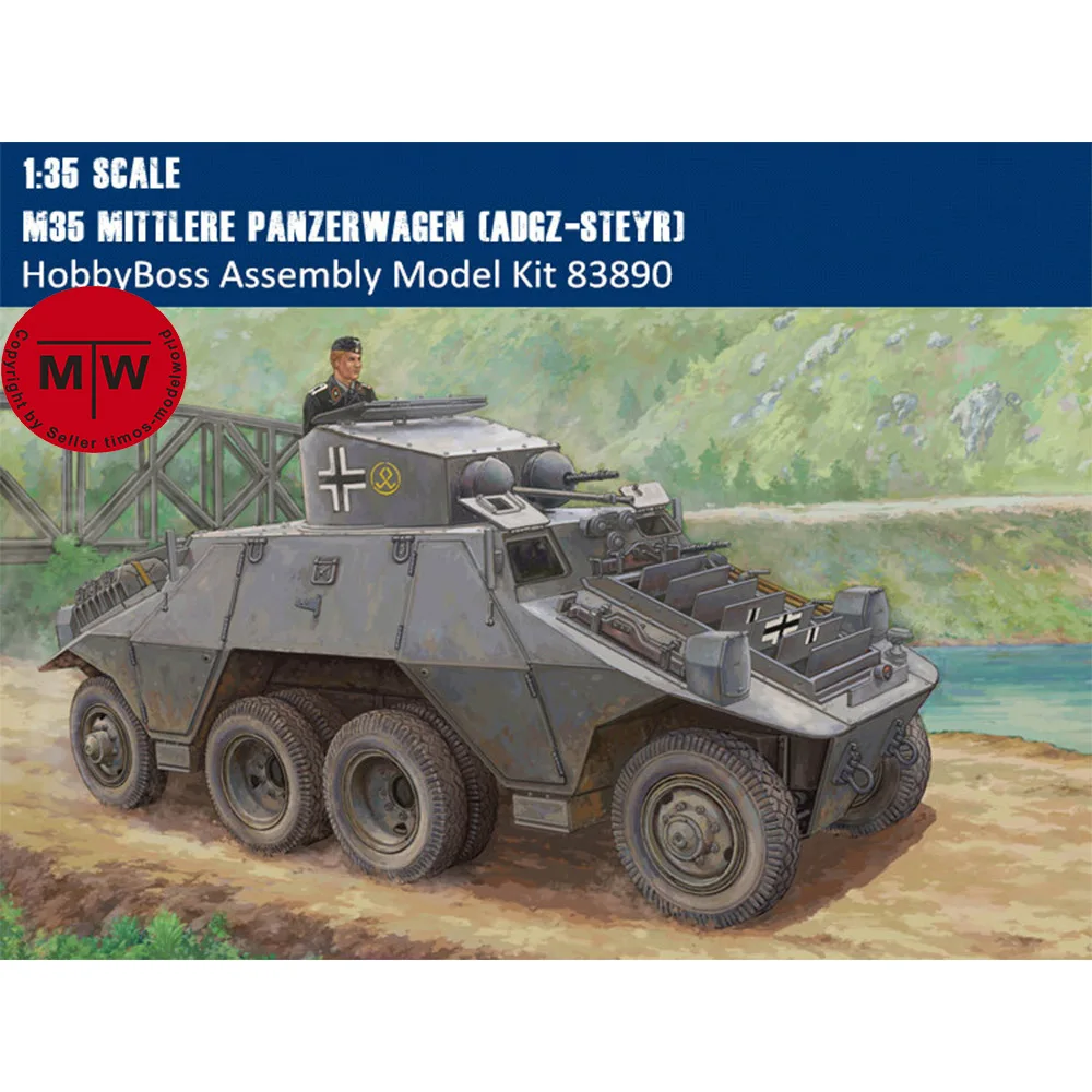 

Набор военных пластиковых моделей в сборе HobbyBoss, масштаб 83890, 1/35, M35, Mittlere Panzerwagen (ADGZ-Steyr)