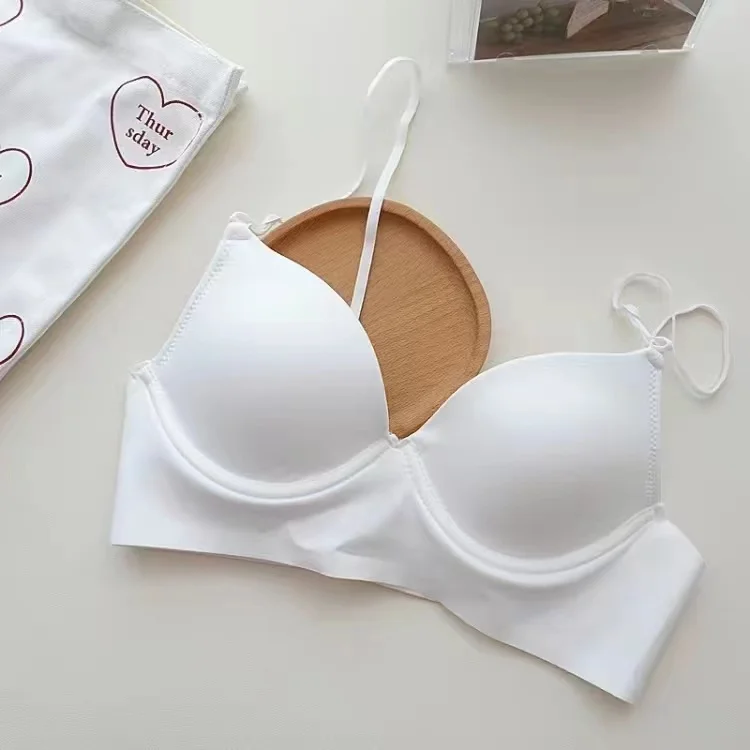 Large Backless U-shaped Beautiful Back Women's Bra Big Breasts Show Small Breasts Invisible Seamless Ladies Hanging Neck Bra