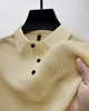 Summer New Men's POLO Shirt Casual Breathable Comfortable Solid Color Button-Down Lapel High-Quality Short-Sleeved Tops 6