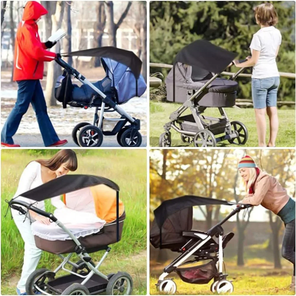 Extended Baby Stroller Sunshade Cover Sunscreen Lightweight Baby Pram Canopy Anti-UV Waterproof Pushchair Visor Travel
