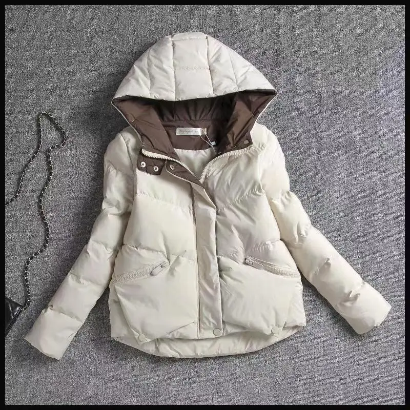 

New Fashion Black Basics Hooded Coat Women Winter Jacket Female Ladies Casual Beautiful Warm Puffer Jackets Woman Outerwear