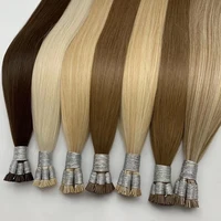 Extensions de cheveux naturels à pointe droite 100% cheveux humains véritables, mèches brunes à fusion, capsules de kératine pré-collées, mèches blondes à tisser 3
