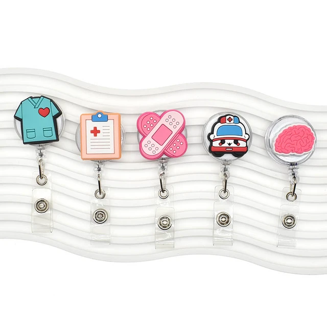 Wholesale 10 Cute Cartoon Silicone Retractable Badge Holders For