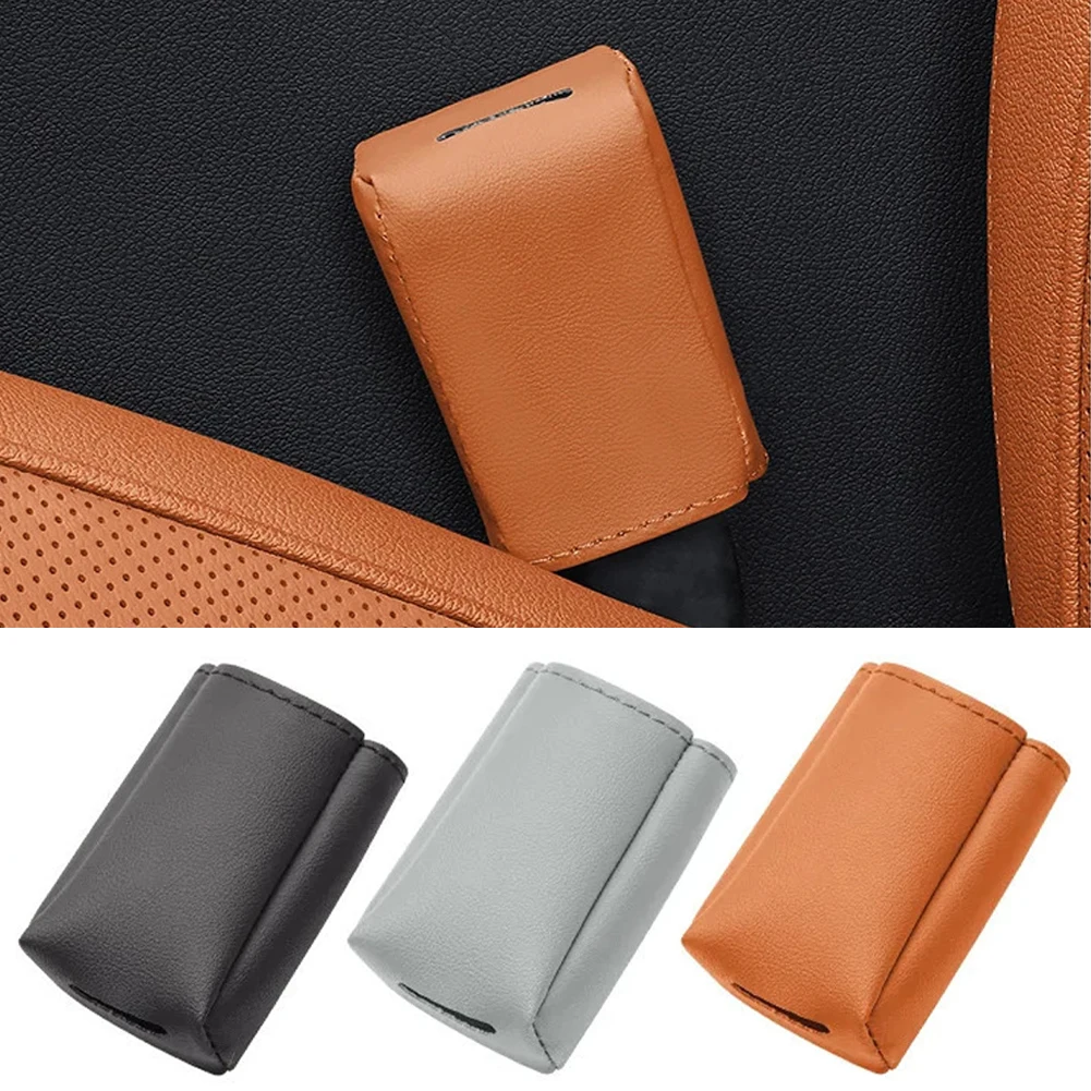 자동차 안전벨트 버클 소켓 보호대 가죽 보호 커버 & 장식 슬리브 스크래치 방지 인테리어 업그레이드 액세서리