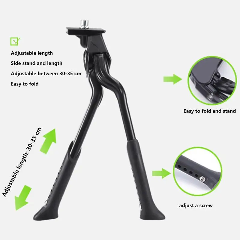 1pc Mountain Bike Steel Bracket, Bicycle Adjustable Side Leg, Thickened  Coarse 2 Hole Bicycle Foot Support, Road Bike Single Support Foot, Bike  Access