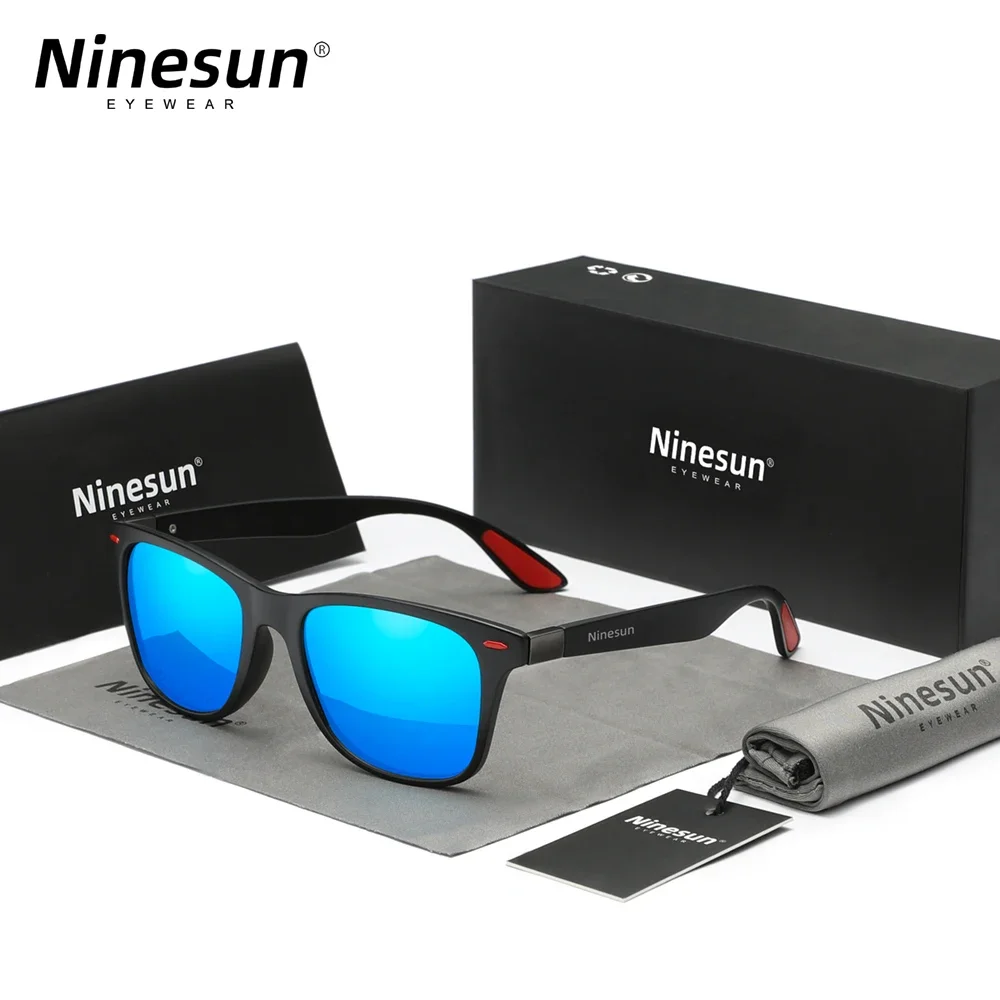 Ninesun 패션 편광 선글라스, 사각 프레임, 낚시 운전 안경, 남성 UV400