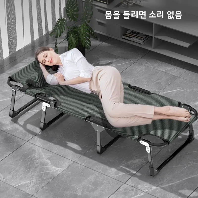 휴대용 사무실 낮잠 침대 1인용 접이식 침대 다기능 동반자 가정용 야외 캠핑 여행용품